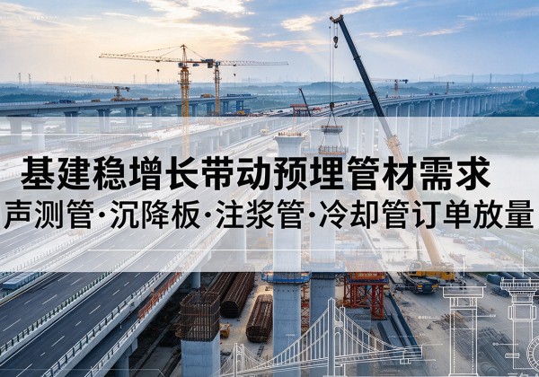 龙子湖基建稳增长带动预埋监测管材需求，声测管、沉降板、注浆管订单持续放量
